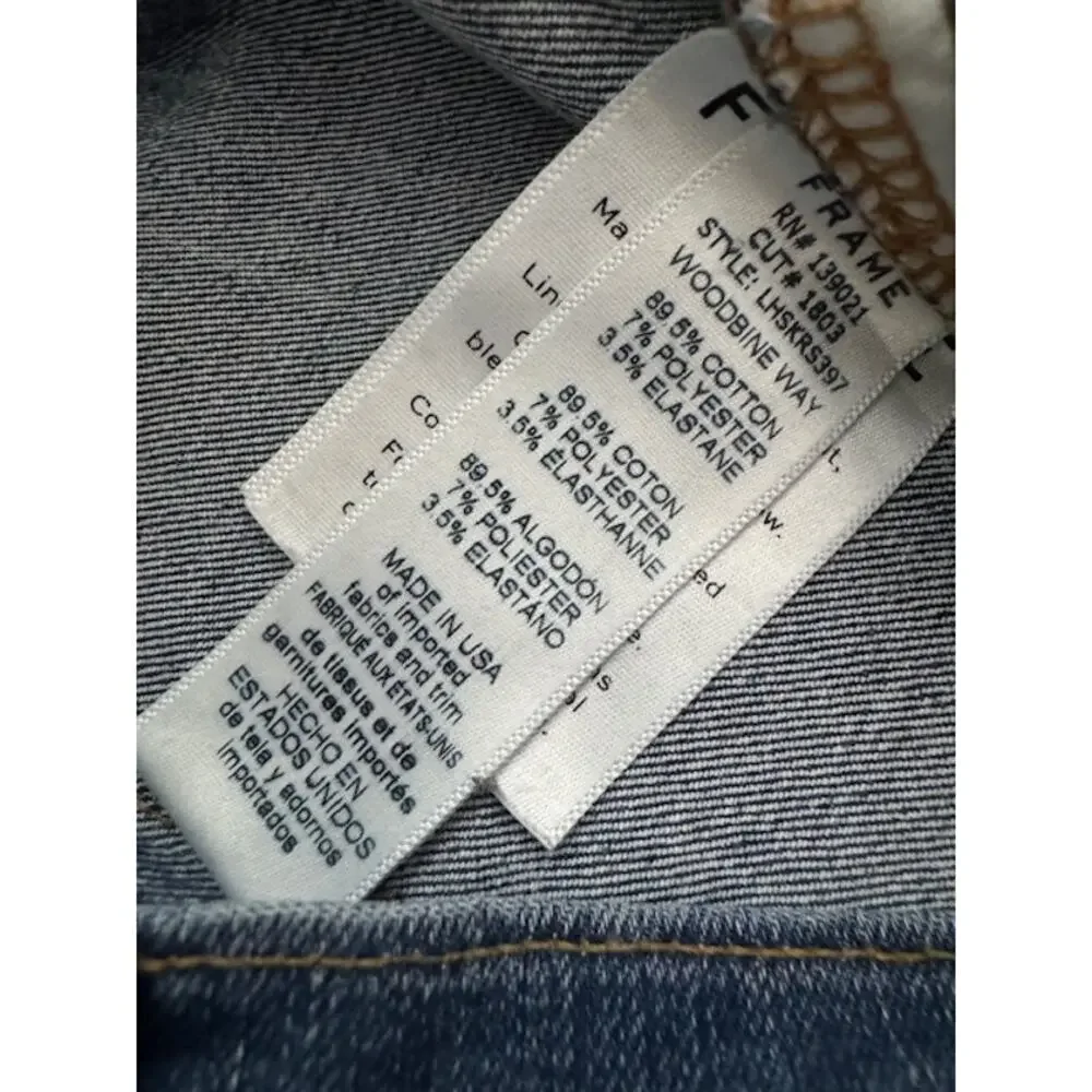 Frame Le High Skinny Distress Raw Step Hem Jeans in Woodbine Way- Size 26 - Picture 7 of 7